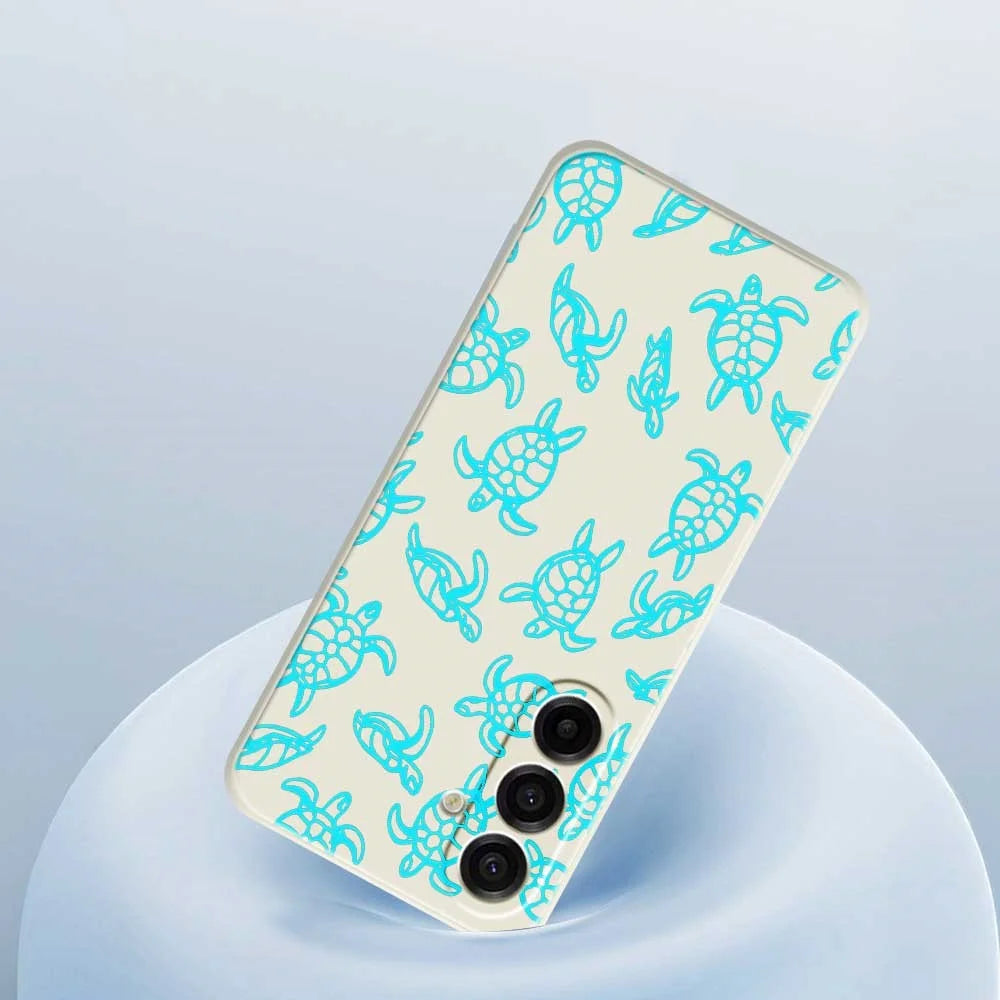 For Samsung Galaxy A18 5G / A18 4G / A17 5G / A17 4G Case Tortoise Pattern Printing Straight Edge TPU Phone Back Cover - Beige - 5