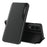 AMORUS For Samsung Galaxy S25 Edge Case View Window Stand PU Leather Phone Cover - Black - 1