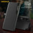 AMORUS For Samsung Galaxy S25 Edge Case View Window Stand PU Leather Phone Cover - Black - 3