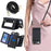 For iPhone SE (2022) / (2020) / 8 / 7 Case with Lanyard / Mirror / Card Holder Grids Pattern RFID Blocking Phone Cover - Black - 5