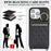 For iPhone 14 Pro Max Case with Lanyard  /  Mirror  /  Card Holder Grids Pattern RFID Blocking Phone Cover - Black - 6