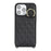 For iPhone 15 Pro Max Case with Lanyard  /  Mirror  /  Card Holder Grids Pattern RFID Blocking Phone Cover - Black - 5