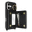 For iPhone 16 Case with Lanyard  /  Mirror  /  Card Holder Grids Pattern RFID Blocking Phone Cover - Black - 4