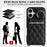 For iPhone 16 Case with Lanyard  /  Mirror  /  Card Holder Grids Pattern RFID Blocking Phone Cover - Black - 6