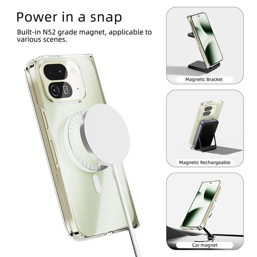 ABEEL For Google Pixel 10 Pro Fold Magnetic Case Clear PC Anti Scratch Phone Cover - 2