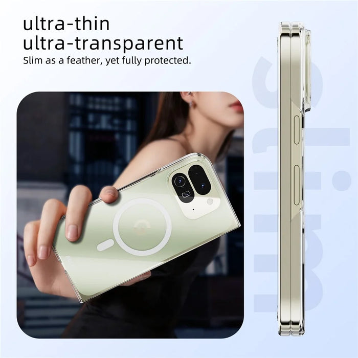 ABEEL For Google Pixel 10 Pro Fold Magnetic Case Clear PC Anti Scratch Phone Cover - 6
