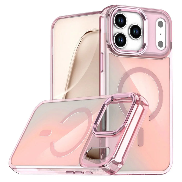For iPhone 17 Pro Max Case Compatible with MagSafe Color Changing PC TPU Phone Back Cover - Pink - 1