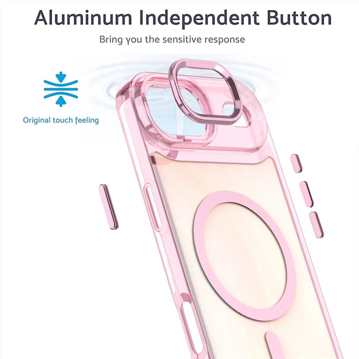 For iPhone Air Case Compatible with MagSafe Color Changing PC TPU Phone Back Cover - Pink - 2