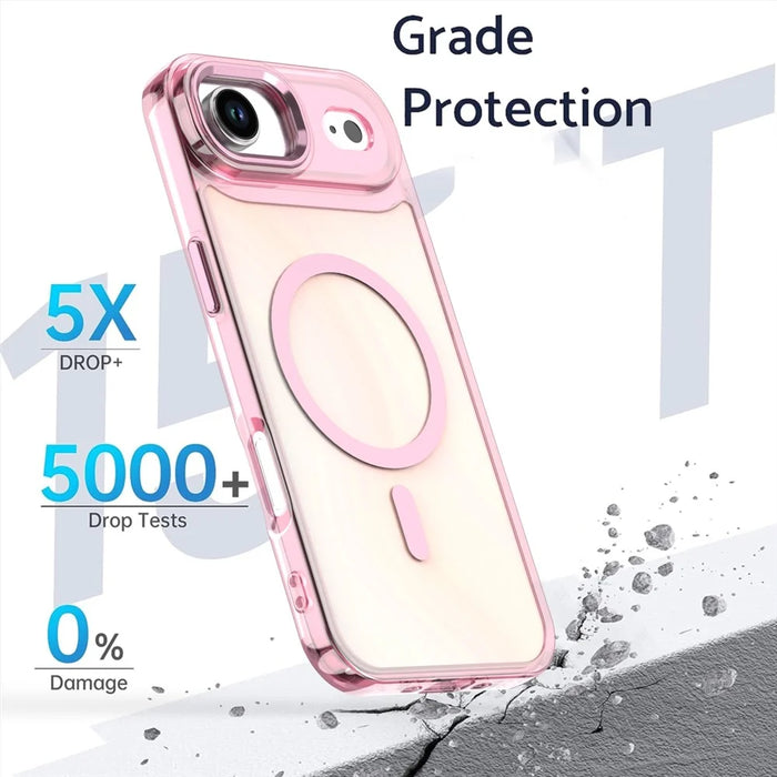 For iPhone Air Case Compatible with MagSafe Color Changing PC TPU Phone Back Cover - Pink - 4