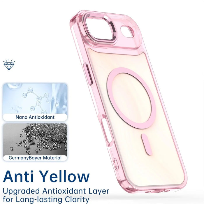 For iPhone Air Case Compatible with MagSafe Color Changing PC TPU Phone Back Cover - Pink - 5