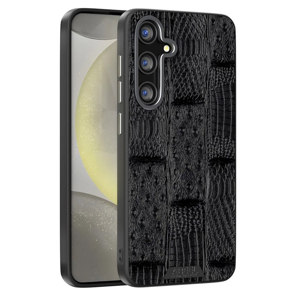 ABEEL For Samsung Galaxy S25 FE Magnetic Case Beast Texture Micro-Embossing Back Cover - Black - 1