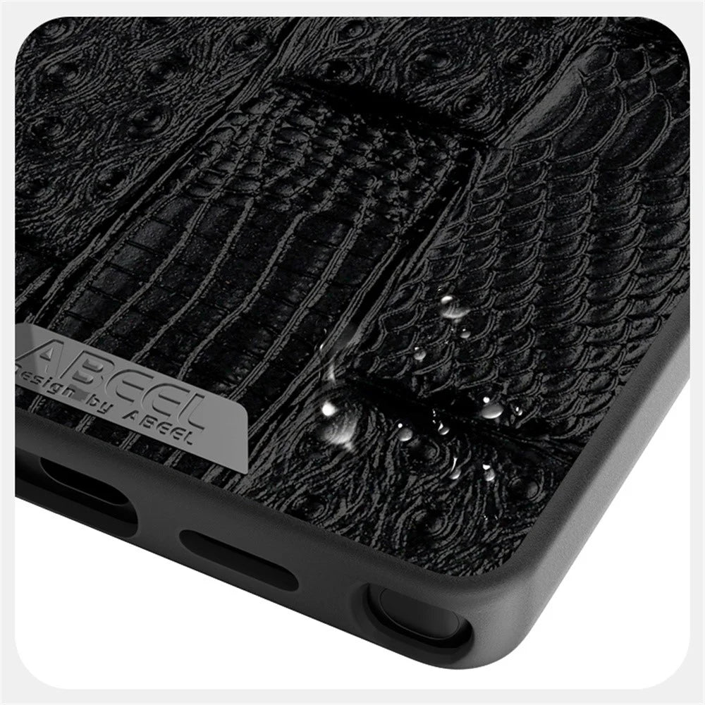 ABEEL For Samsung Galaxy S25 FE Magnetic Case Beast Texture Micro-Embossing Back Cover - Black - 3