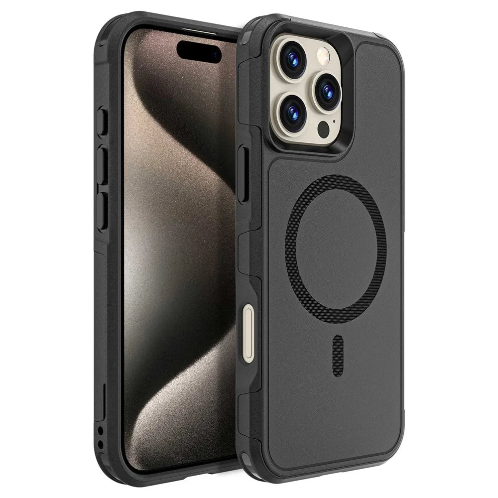 For iPhone 16 Pro Max Case Compatible with MagSafe PC + TPU Anti-drop Phone Cover - 1