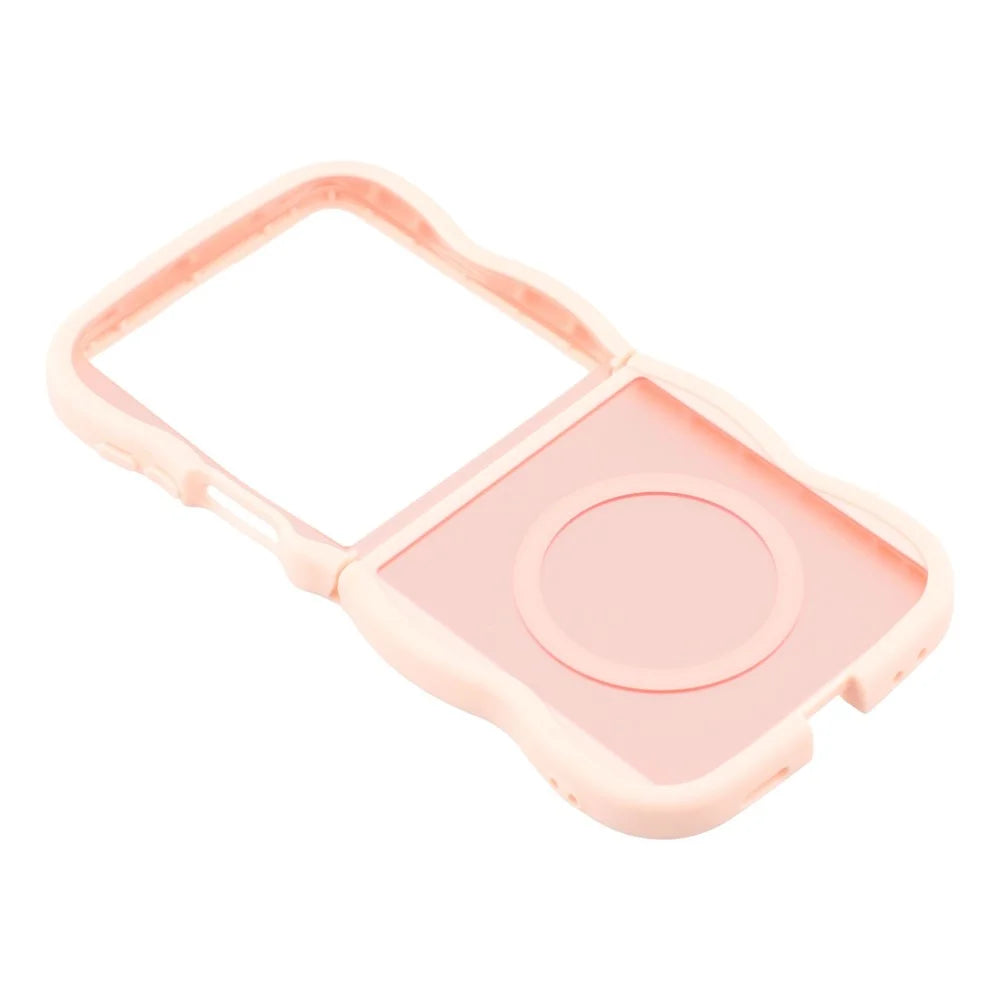 For Samsung Galaxy Z Flip7 5G Magnetic Case TPU + PC Phone Back Cover Skin Touch Wave Shape - Pink - 3