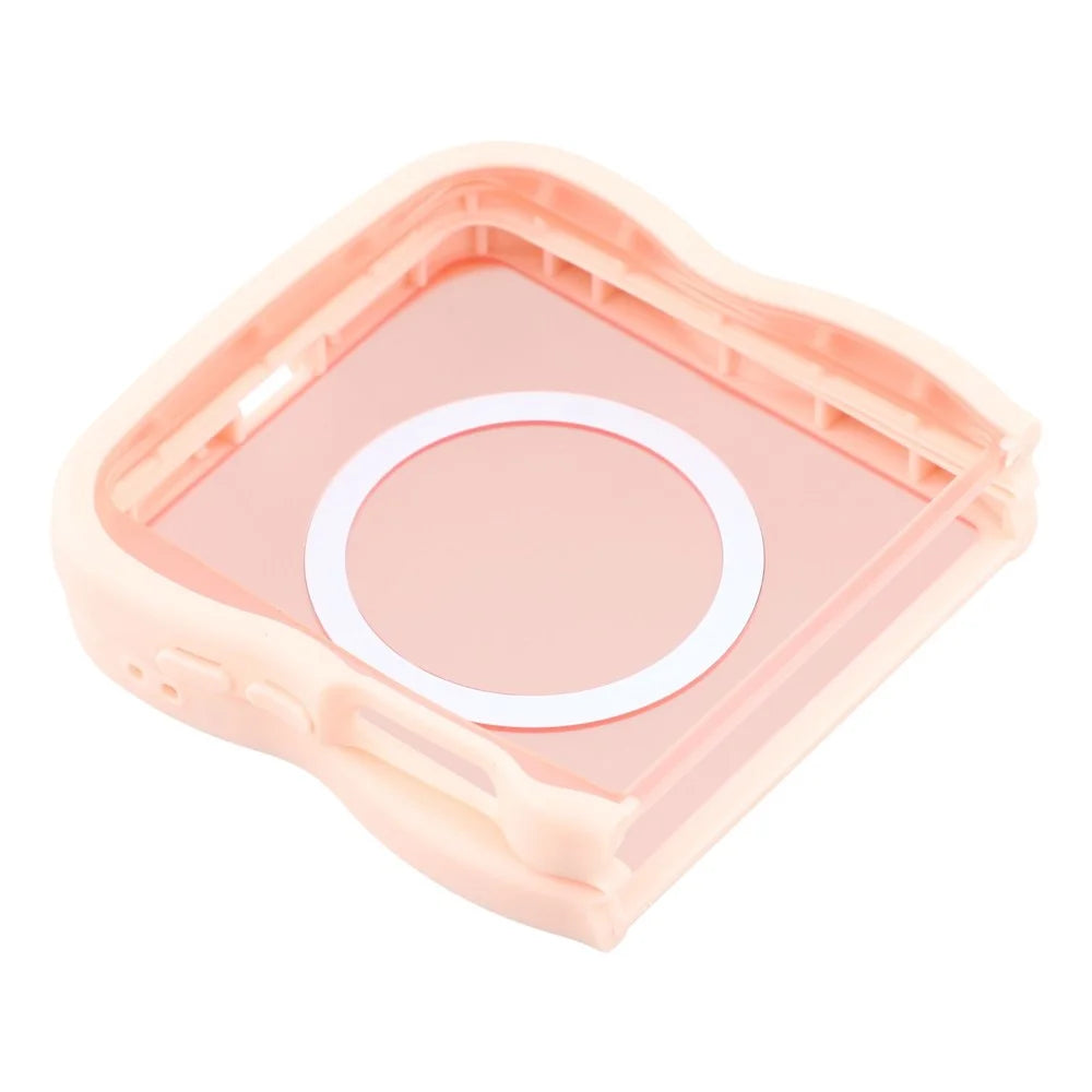For Samsung Galaxy Z Flip7 5G Magnetic Case TPU + PC Phone Back Cover Skin Touch Wave Shape - Pink - 6