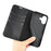For iPhone 17 Stand Cases Genuine Split Leather Wallet Phone Cover Magnetic Closure - 4