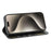 For iPhone 15 Stand Cases Genuine Split Leather Wallet Phone Cover Magnetic Closure - 3