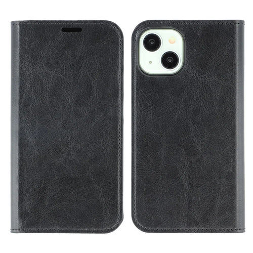 For iPhone 13 Stand Cases Genuine Split Leather Wallet Phone Cover Magnetic Closure - 1
