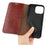 For iPhone 13 Pro Stand Cases Genuine Split Leather Wallet Phone Cover Magnetic Closure - Brown - 4