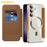 AMORUS For Samsung Galaxy S24 Magnetic Case RFID Blocking Card Holder Leather Phone Cover - Brown - 2