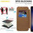 AMORUS For Samsung Galaxy S24 Magnetic Case RFID Blocking Card Holder Leather Phone Cover - Brown - 5