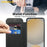 AMORUS For Samsung Galaxy S24 FE Magnetic Case RFID Blocking Card Holder Leather Phone Cover - Black - 4