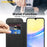 AMORUS For Samsung Galaxy A15 4G / 5G Magnetic Case RFID Blocking Card Holder Leather Phone Cover - Black - 3