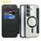 AMORUS For Samsung Galaxy A36 5G Magnetic Case RFID Blocking Card Holder Leather Phone Cover - Black - 2