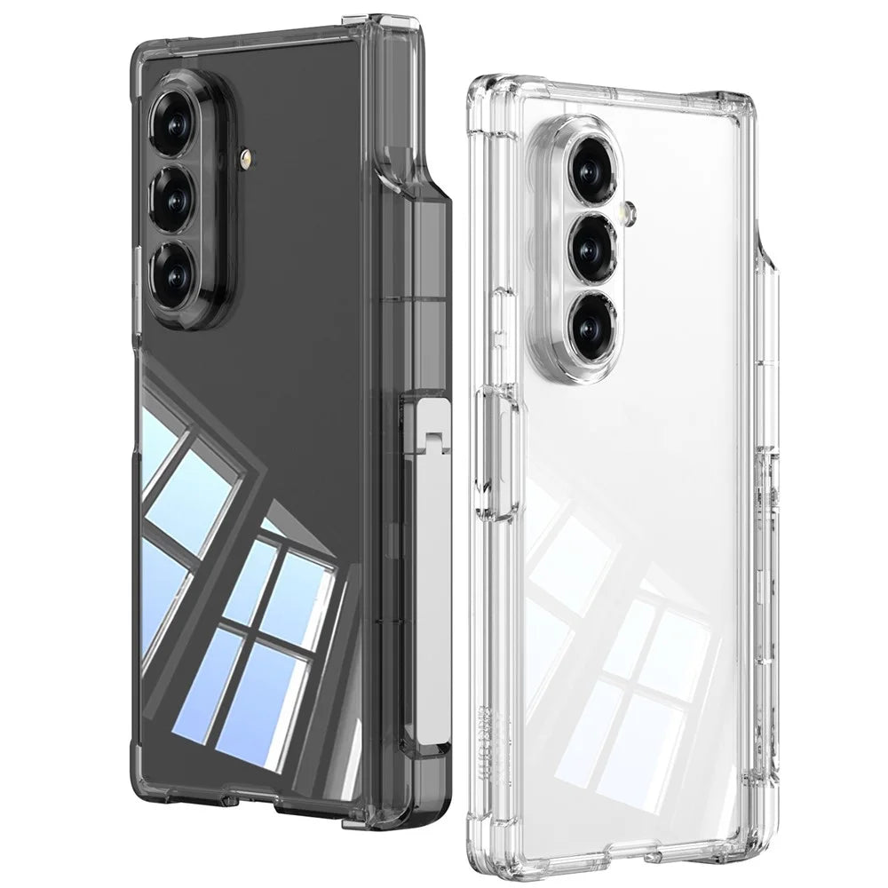 GKK For Samsung Galaxy Z Fold7 5G Kickstand Case Airbag Hinge Protection with Pen Holder Shockproof Phone Cover - Transparent - 4