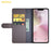AMORUS For iPhone 17e / 16e Stand Cases Calf Texture Genuine Split Leather Wallet Phone Cover - Brown - 2