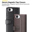 AMORUS For iPhone 17e / 16e Stand Cases Calf Texture Genuine Split Leather Wallet Phone Cover - Brown - 4