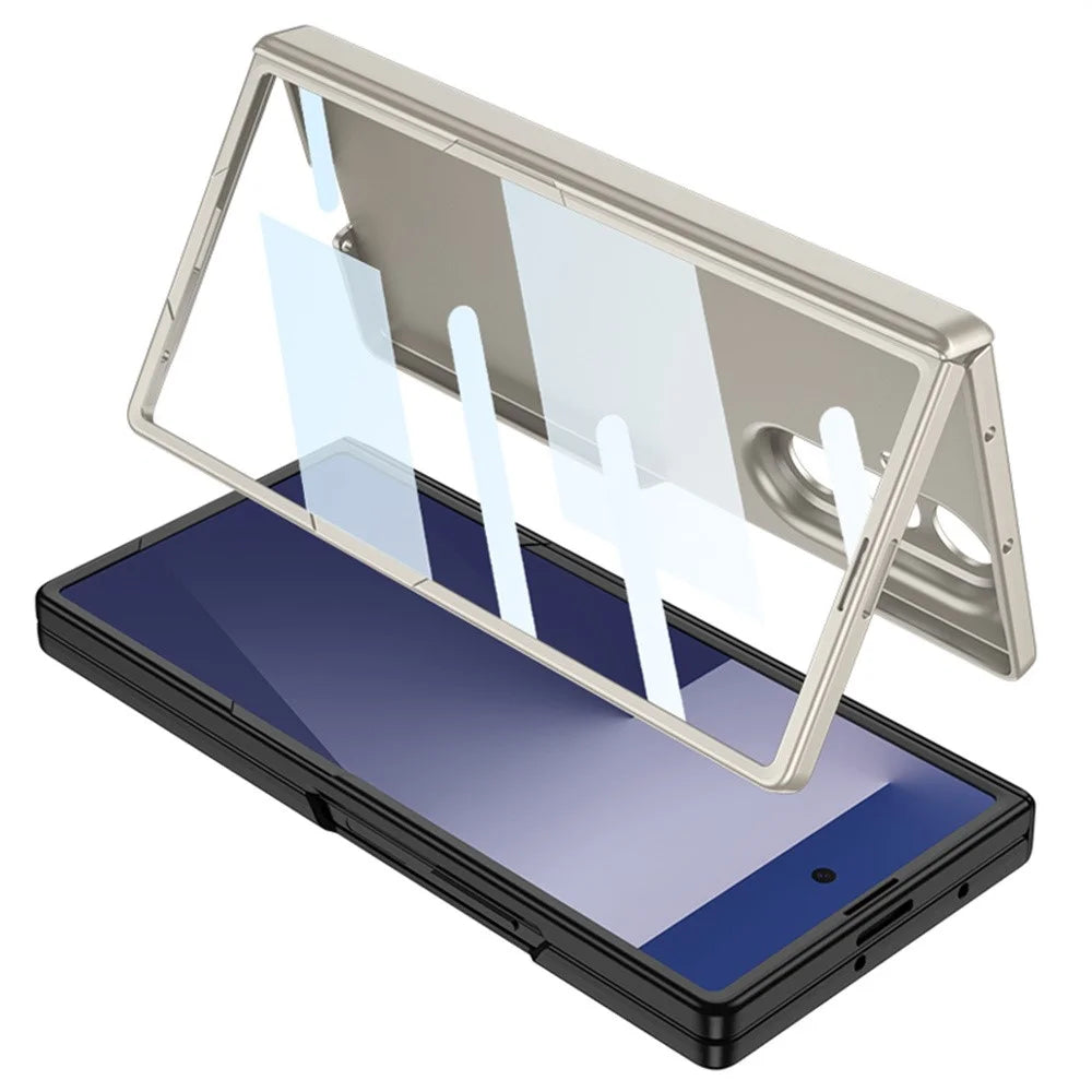 GKK For Samsung Galaxy Z Fold7 5G Case with Clear Screen Film Magnetic Hinge Protection Phone Cover - Black - 5