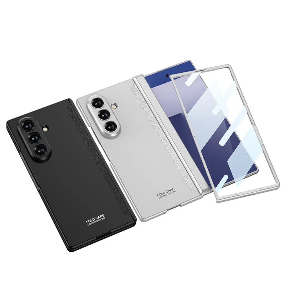 GKK For Samsung Galaxy Z Fold7 5G Case with Clear Screen Film Magnetic Hinge Protection Phone Cover - Black - 7
