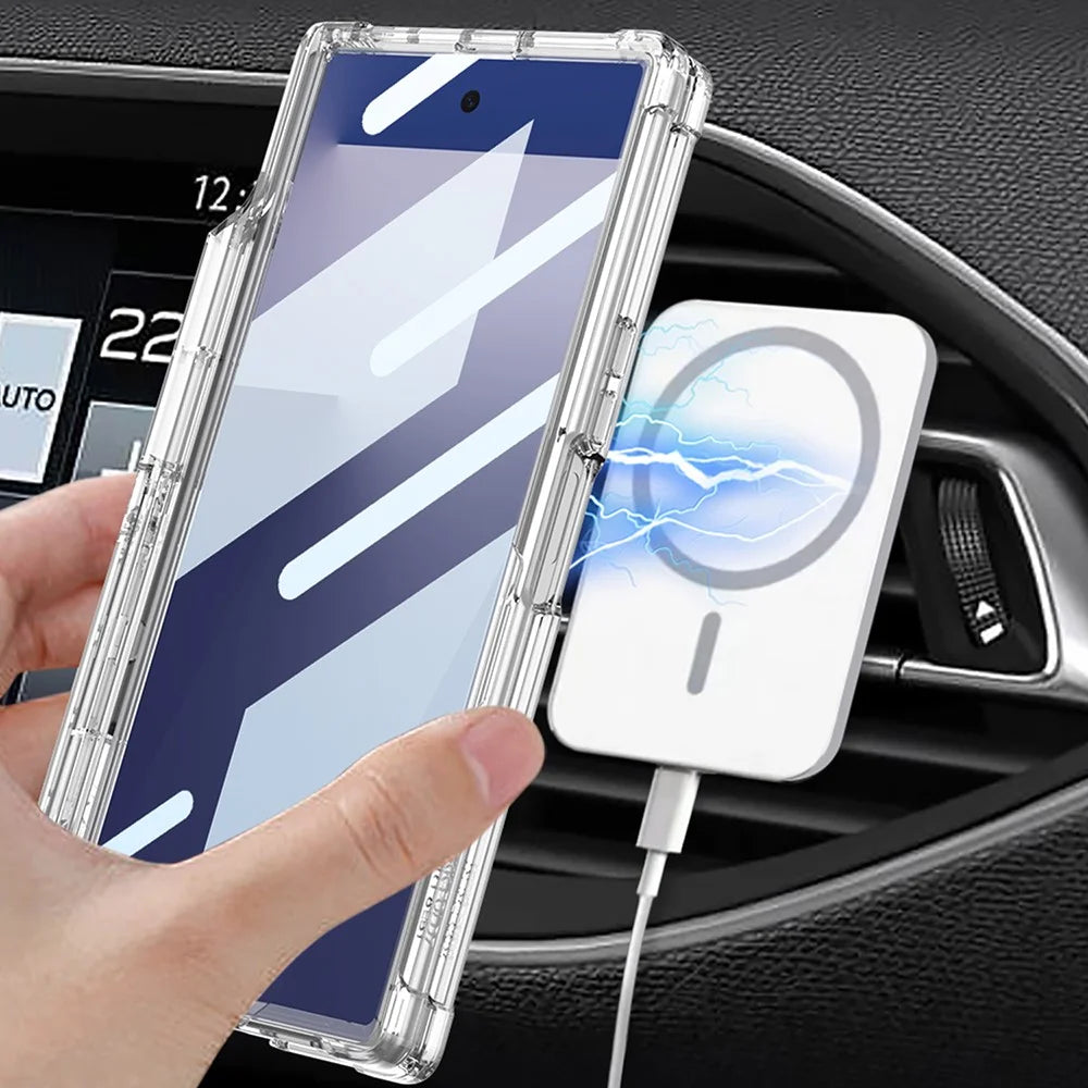 GKK For Samsung Galaxy Z Fold7 5G Airbag Hinge Kickstand S Pen Holder Wireless Charging Built-in Magnet Shockproof Foldable Case - 2