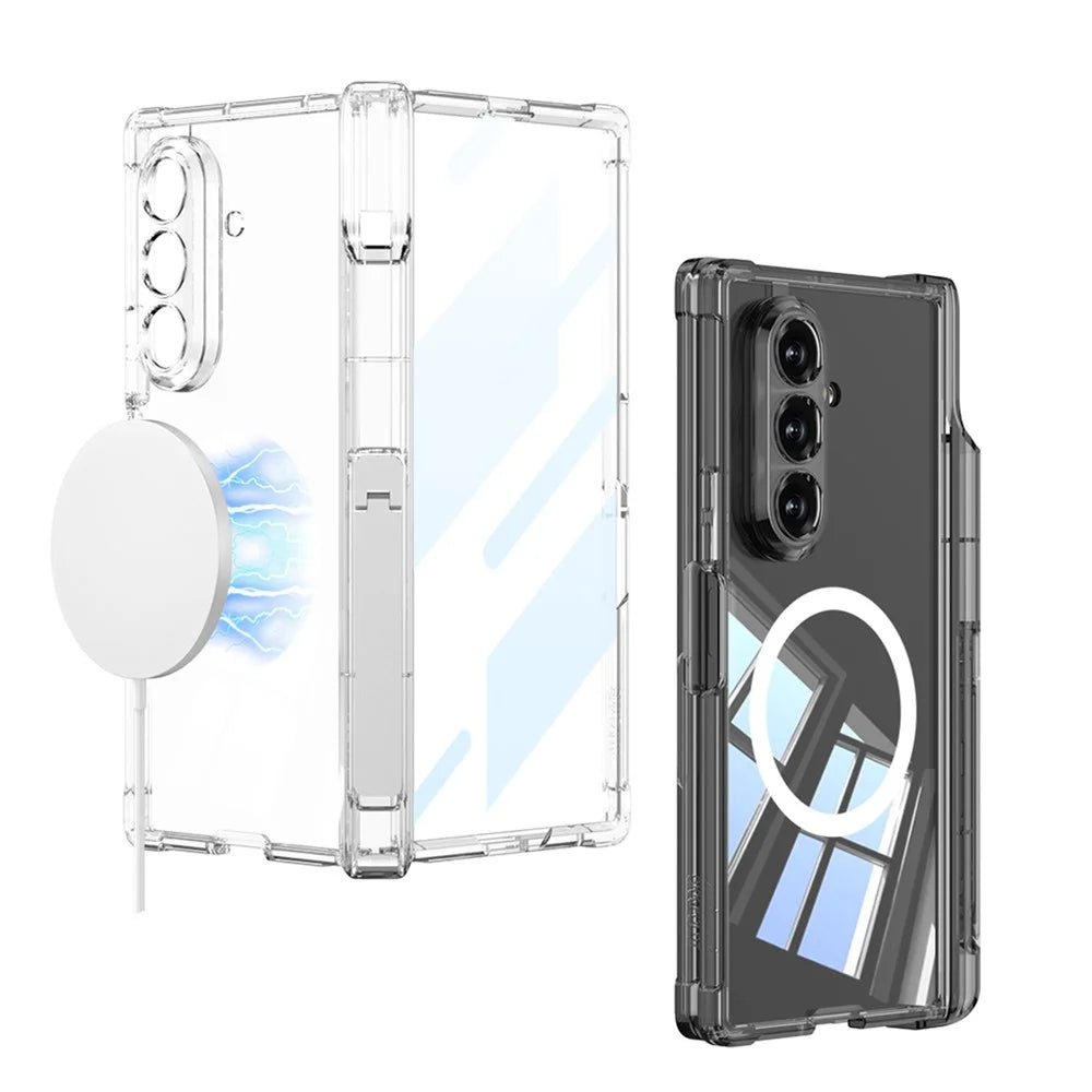 GKK For Samsung Galaxy Z Fold7 5G Airbag Hinge Kickstand S Pen Holder Wireless Charging Built-in Magnet Shockproof Foldable Case - 4