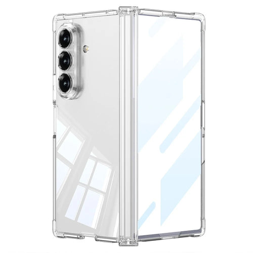GKK For Samsung Galaxy Z Fold7 5G Case Airbag Hinge Protection PC Phone Cover with Tempered Glass Film - Transparent - 1