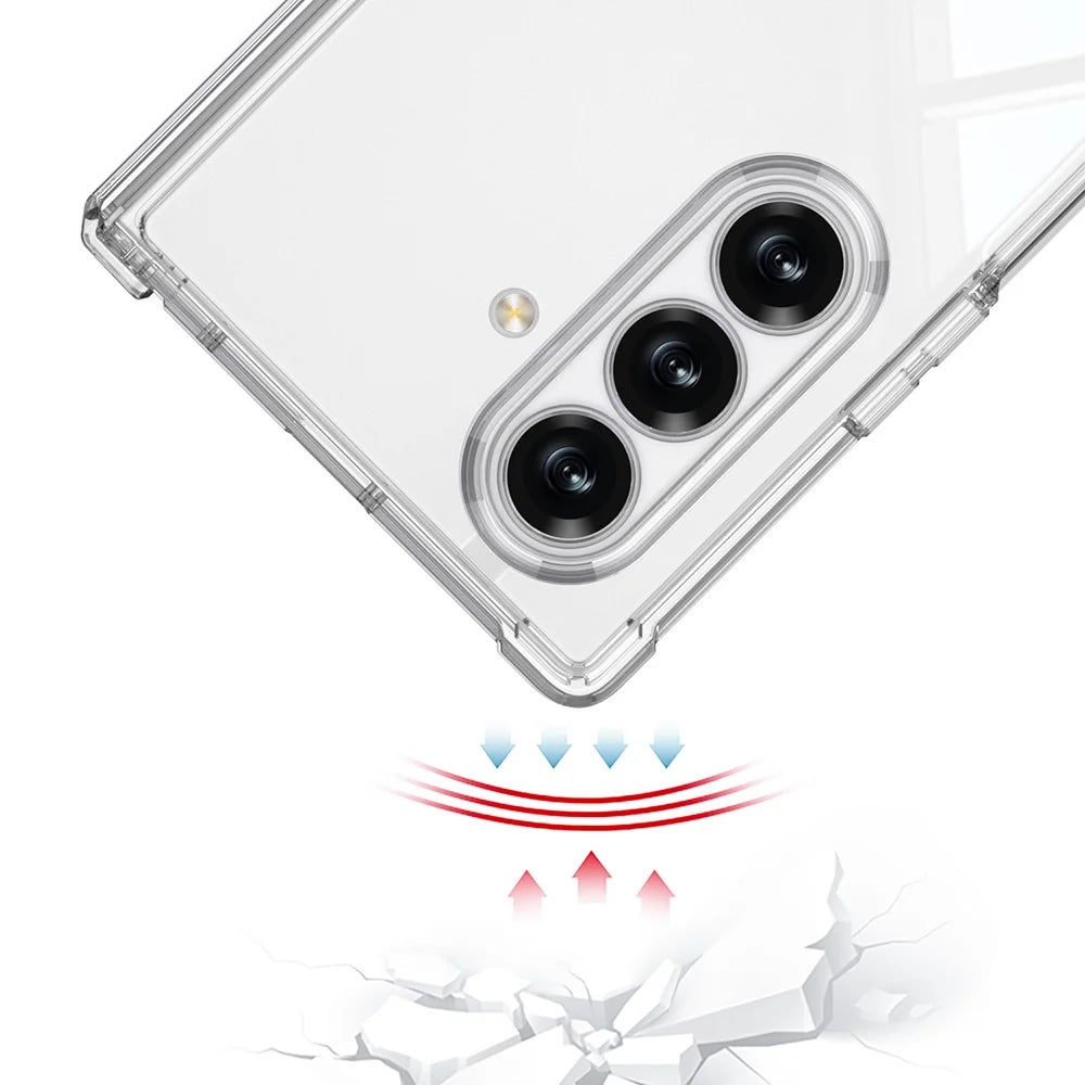 GKK For Samsung Galaxy Z Fold7 5G Case Airbag Hinge Protection PC Phone Cover with Tempered Glass Film - Transparent - 2