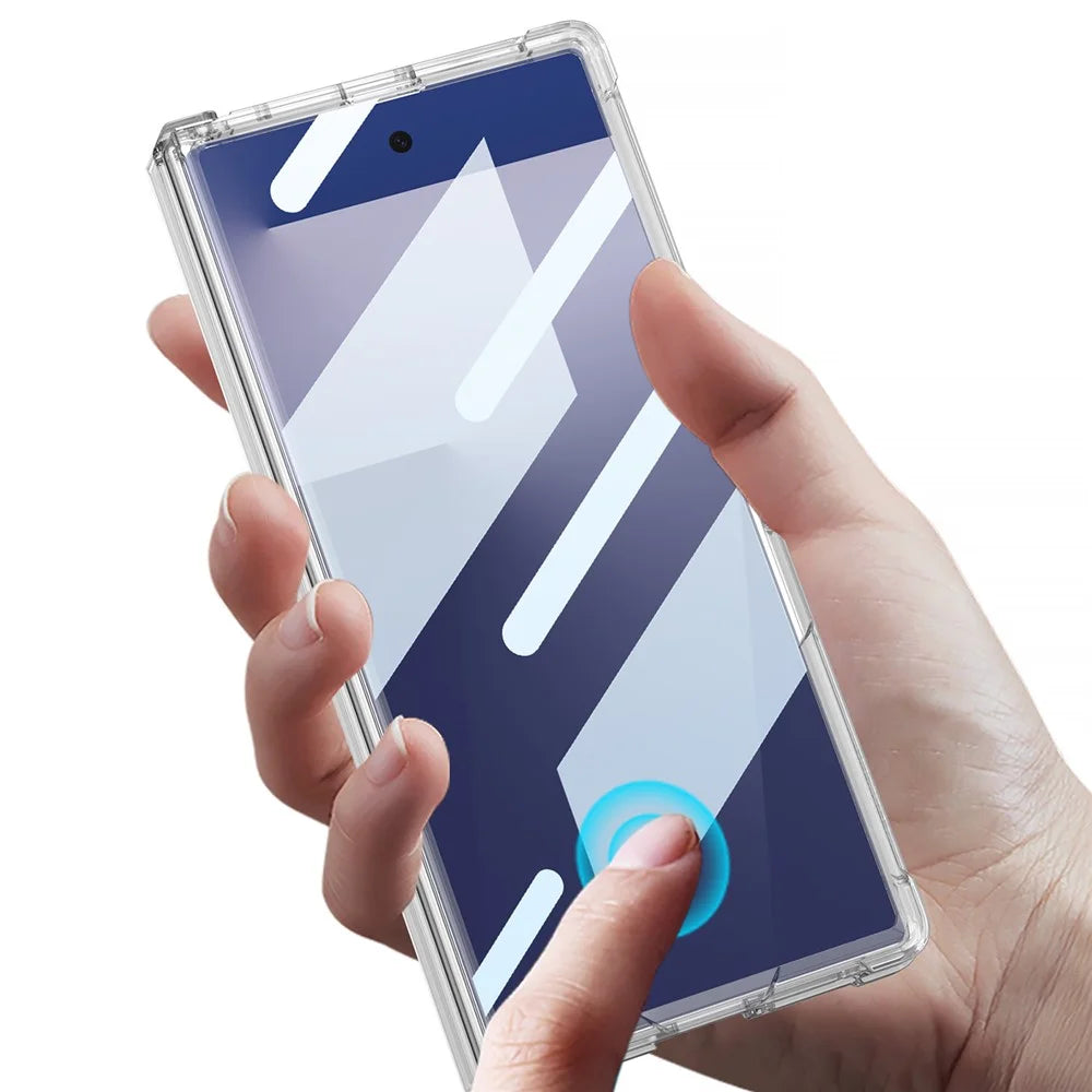 GKK For Samsung Galaxy Z Fold7 5G Case Airbag Hinge Protection PC Phone Cover with Tempered Glass Film - Transparent - 4