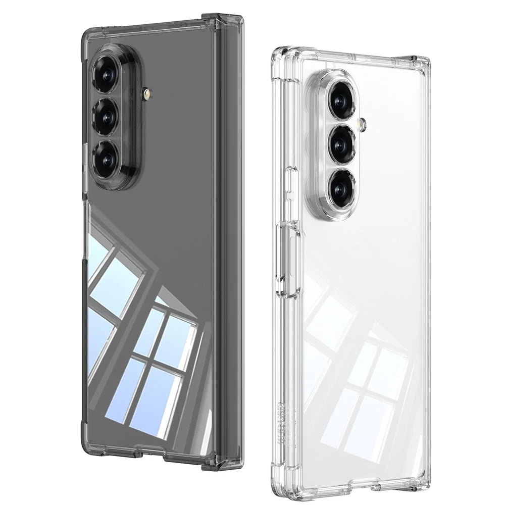 GKK For Samsung Galaxy Z Fold7 5G Case Airbag Hinge Protection PC Phone Cover with Tempered Glass Film - Transparent - 6