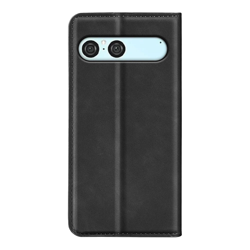 For Sony Xperia 10 VII Case Skin Touch Leather Wallet Phone Cover -   Black - 3