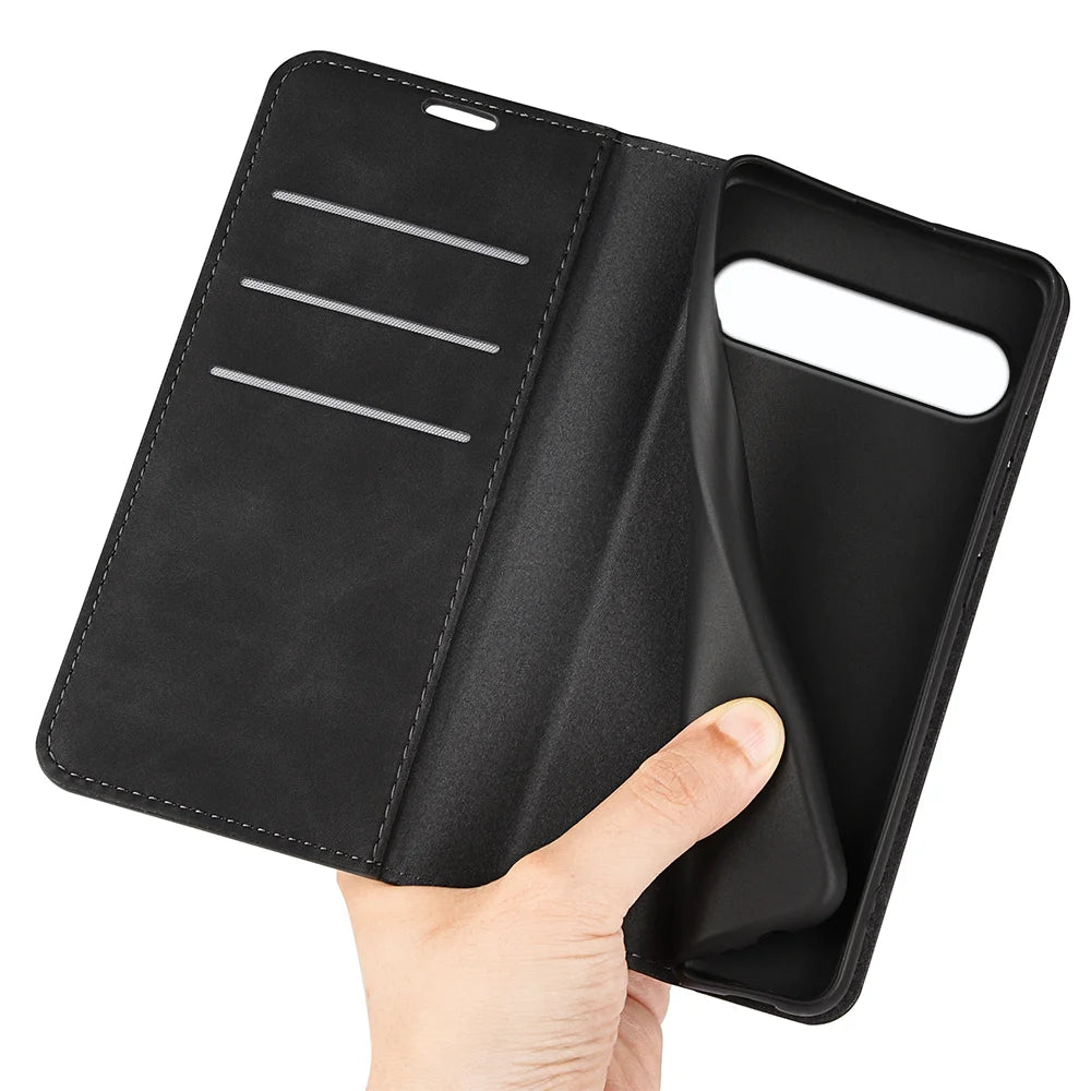 For Sony Xperia 10 VII Case Skin Touch Leather Wallet Phone Cover -   Black - 5