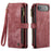 CASEME For iPhone Air Phone Cases with Strap  C30 Zipper Multiple Card Holder PU Leather Cover - Red - 2