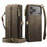CASEME For iPhone 18 Pro / 17 Pro Case  C39 RFID Blocking Zipper Wallet Stand Leather Cover with Strap - Brown - 2