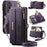 CASEME For Samsung Galaxy S25 FE Case  C39 RFID Blocking Zipper Wallet Stand Leather Cover with Strap - Purple - 1