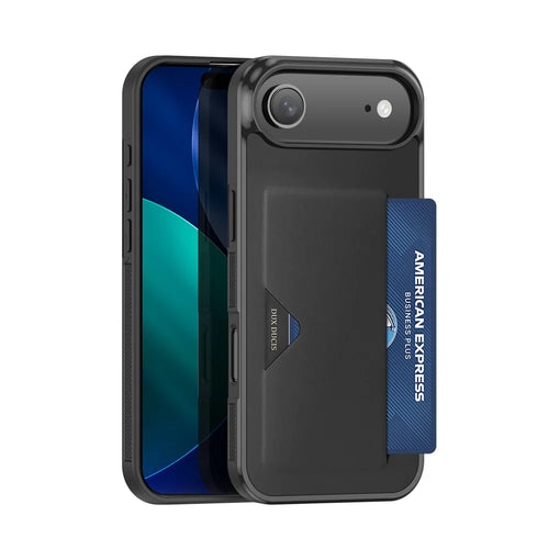 DUX DUCIS For iPhone Air Case  Pocard Series Card Holder Leather + PC + TPU Phone Cover - Black - 1