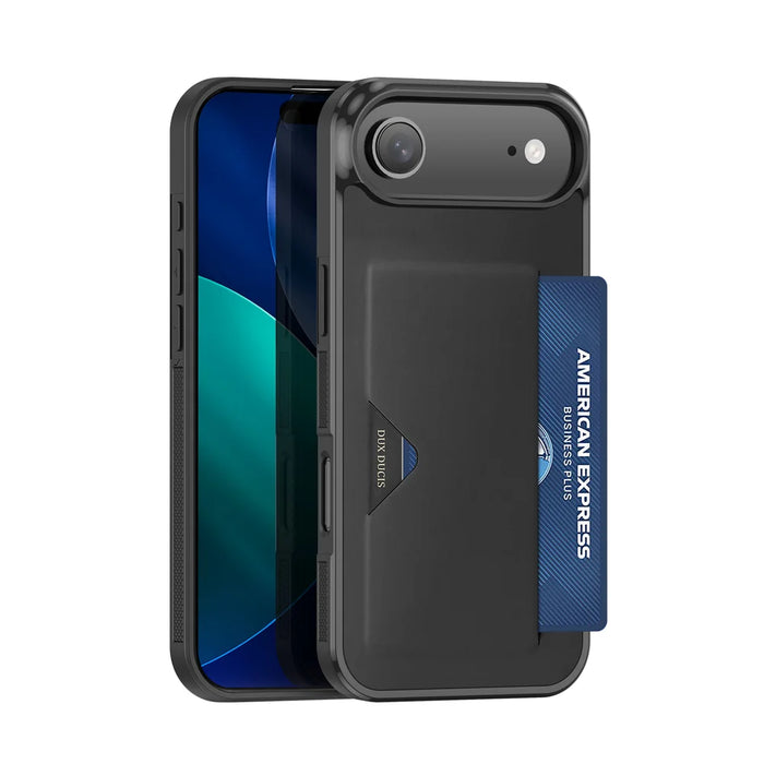 DUX DUCIS For iPhone Air Case  Pocard Series Card Holder Leather + PC + TPU Phone Cover - Black - 1