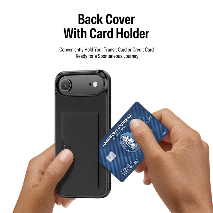 DUX DUCIS For iPhone Air Case  Pocard Series Card Holder Leather + PC + TPU Phone Cover - Black - 3