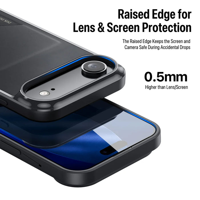 DUX DUCIS For iPhone Air Case  Pocard Series Card Holder Leather + PC + TPU Phone Cover - Black - 5
