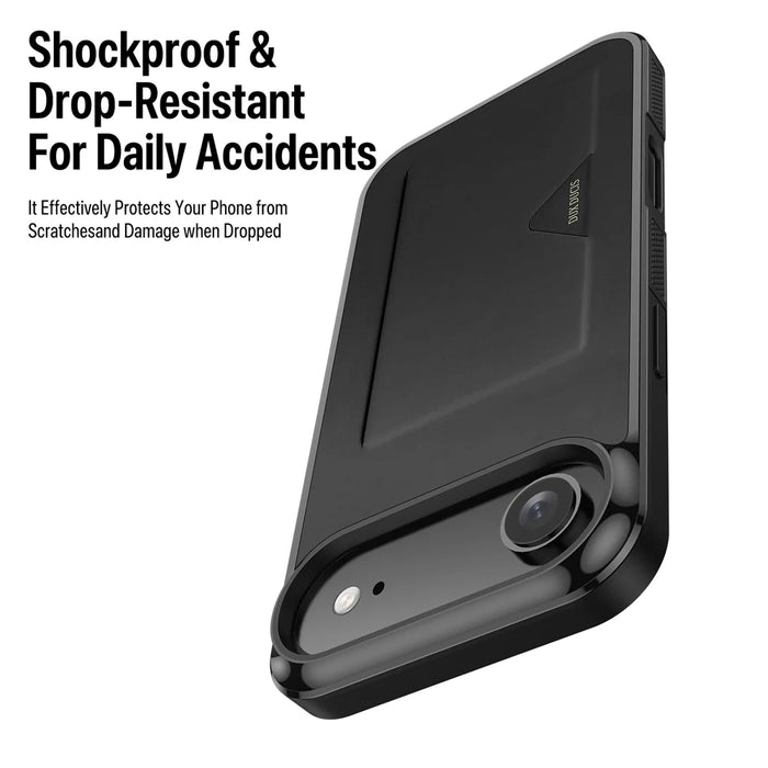 DUX DUCIS For iPhone Air Case  Pocard Series Card Holder Leather + PC + TPU Phone Cover - Black - 6