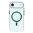 For iPhone Air Magnetic Case Clear PC Phone Back Cover with Metal Buttons - Green - 3